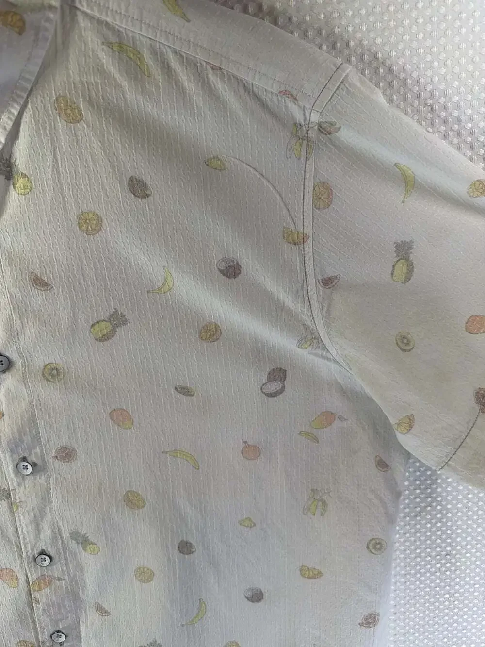Tommy Bahama Men's Short Sleeve Button-Up Shirt with Fruit and Pineapple Print
